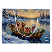 Poodle Kerstboot Vakantie Groot Cadeauzakje (Achterkant)
