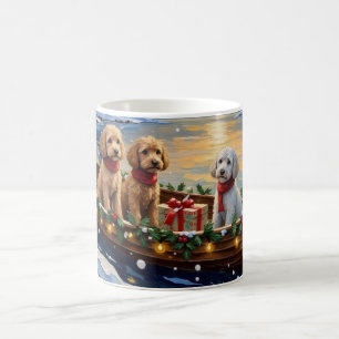 Poodle Kerstboot Vakantie Koffiemok