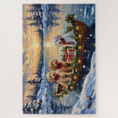 Poodle Kerstboot Vakantie Legpuzzel (Verticaal)