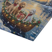 Poodle Kerstboot Vakantie Snijplank (Hoek)