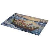Poodle Kerstboot Vakantie Snijplank (Hoek)