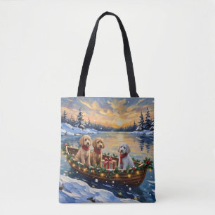 Poodle Kerstboot Vakantie Tote Bag