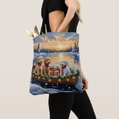Poodle Kerstboot Vakantie Tote Bag (Dichtbij)