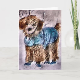 Poodle-kerstcadeautjes Feestdagen Kaart