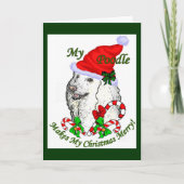 Poodle-kerstcadeautjes Feestdagen Kaart (Voorkant)