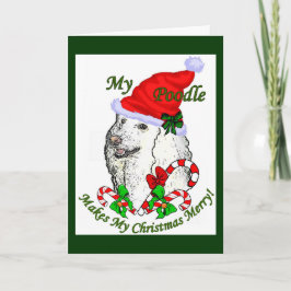 Poodle-kerstcadeautjes Feestdagen Kaart