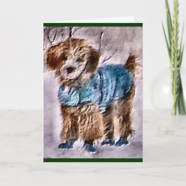 Poodle-kerstcadeautjes Feestdagen Kaart