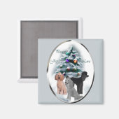 Poodle-kerstcadeautjes Magneet (Voorkant / Achterkant)