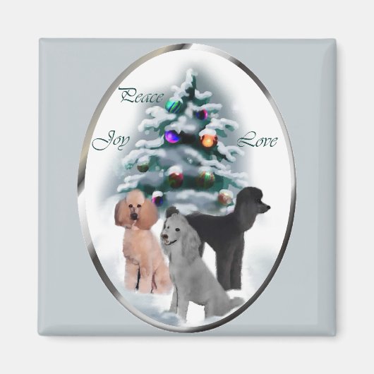 Poodle-kerstcadeautjes Magneet (Voorkant)