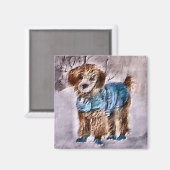 Poodle-kerstcadeautjes Magneet (Voorkant / Achterkant)