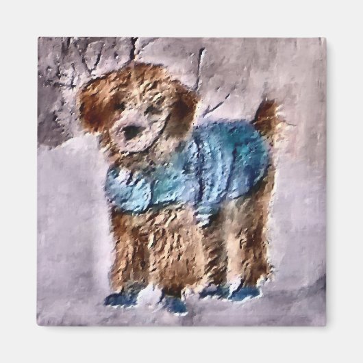 Poodle-kerstcadeautjes Magneet (Voorkant)