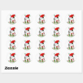 Poodle-kerstcadeautjes Ronde Sticker (Vel)
