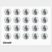 Poodle-kerstcadeautjes Ronde Sticker (Vel)