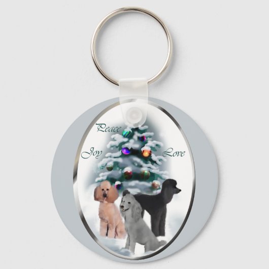 Poodle-kerstcadeautjes Sleutelhanger (Voorkant)