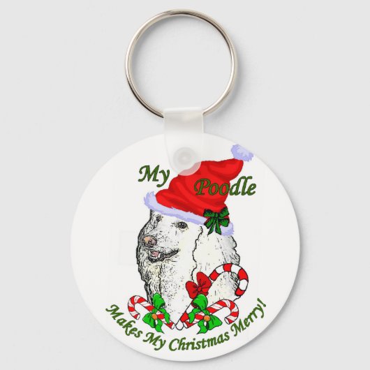Poodle-kerstcadeautjes Sleutelhanger (Voorkant)
