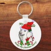 Poodle-kerstcadeautjes Sleutelhanger (Voorkant)