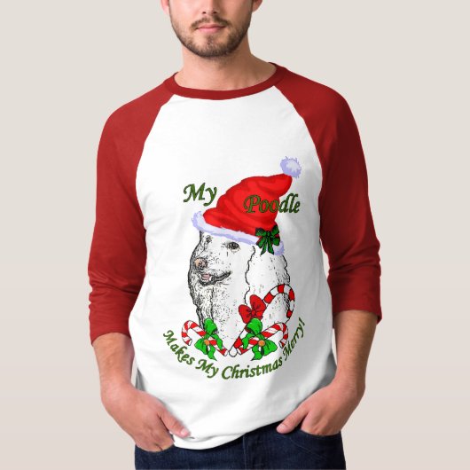 Poodle-kerstcadeautjes T-shirt (Voorkant)