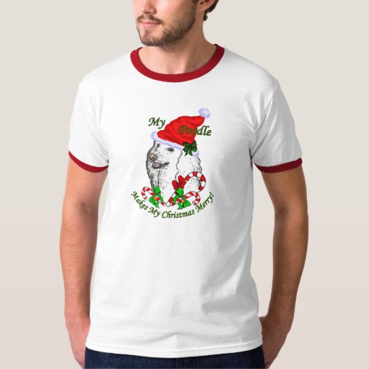 Poodle-kerstcadeautjes T-shirt (Voorkant)