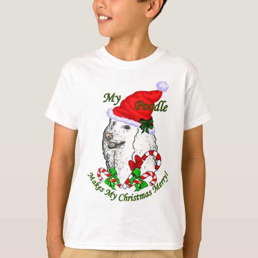 Poodle-kerstcadeautjes T-shirt (Voorkant)