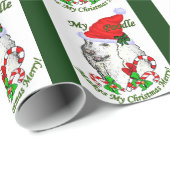 Poodle-kerstfeest Cadeaupapier (Rol Hoek)