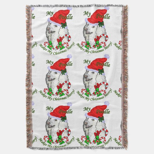 Poodle-kerstfeest Deken (Voorkant Verticaal)