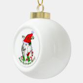 Poodle-kerstfeest Keramische Bal Ornament (Rechts)