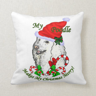 Poodle-kerstfeest Kussen