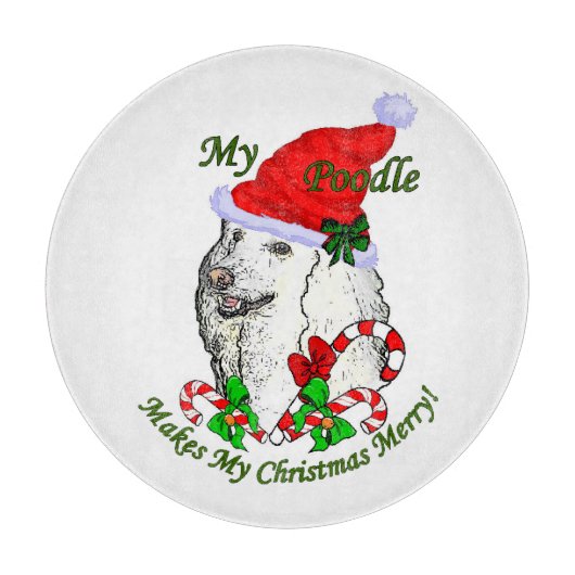 Poodle-kerstfeest Snijplank (Voorkant)