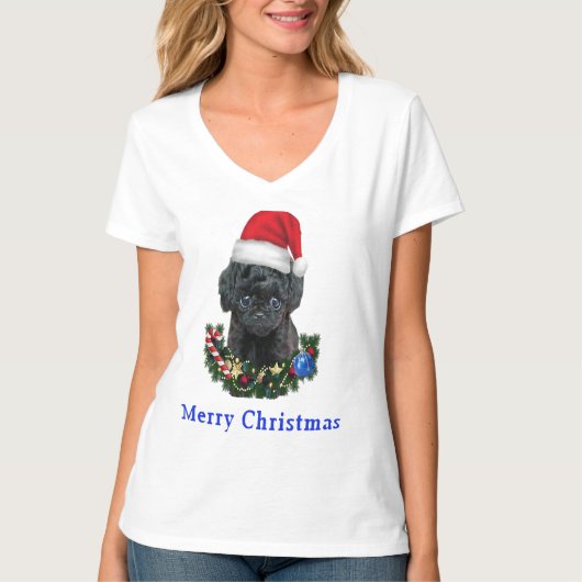 Poodle-kerstfeest T-shirt (Voorkant)