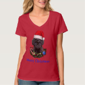Poodle-kerstfeest T-shirt (Voorkant)