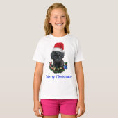 Poodle-kerstfeest T-shirt (Voorkant volledig)