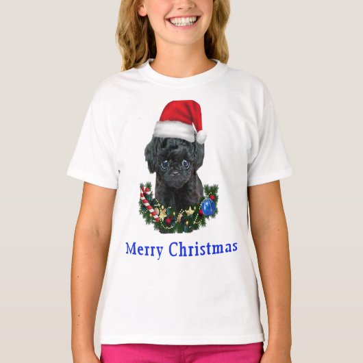 Poodle-kerstfeest T-shirt (Voorkant)