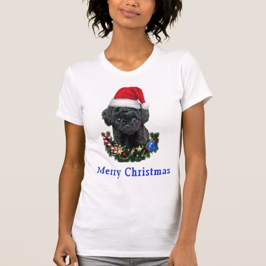 Poodle-kerstfeest T-shirt (Voorkant)
