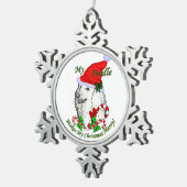 Poodle-kerstfeest Tin Sneeuwvlok Ornament (Rechts)