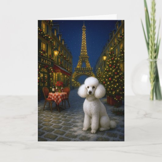 Poodle Kerstkaart Feestdagen Kaart (Voorkant)