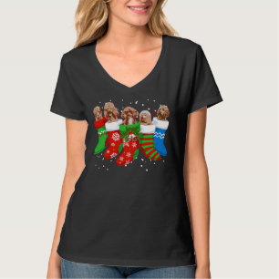 Poodle-kerstkeuken Poodle-dog Cute Socks Xma T-shirt
