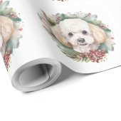 Poodle Kerstkrans Feestelijke Pup Cadeaupapier (Rol Hoek)
