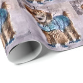 Poodle-kerstkunst Cadeaupapier (Rol Hoek)