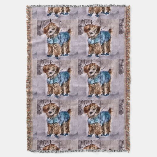 Poodle-kerstkunst Deken (Voorkant Verticaal)