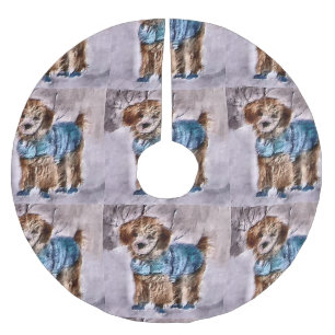 Poodle-kerstkunst Kerstboom Rok