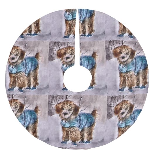 Poodle-kerstkunst Kerstboom Rok (Voorkant)