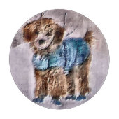 Poodle-kerstkunst Snijplank (Voorkant)