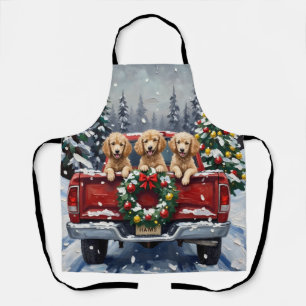Poodle Kerstmis Rode Truck Vakantie Schort