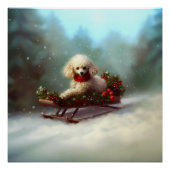 Poodle Kerstmis sneeuw winter Perfect Poster (Voorkant)