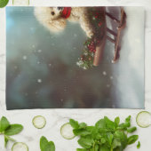 Poodle Kerstmis sneeuw winter Theedoek (Gevouwen)