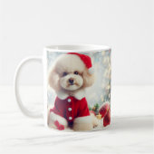 Poodle Kerstmok – Cute Hond met Santa Hoed  Koffiemok (Links)