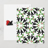 Poodle-kerstpatroon Feestdagenkaart (Voorkant / Achterkant)