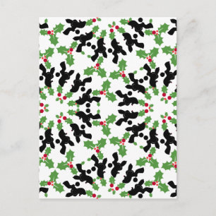 Poodle-kerstpatroon Feestdagenkaart