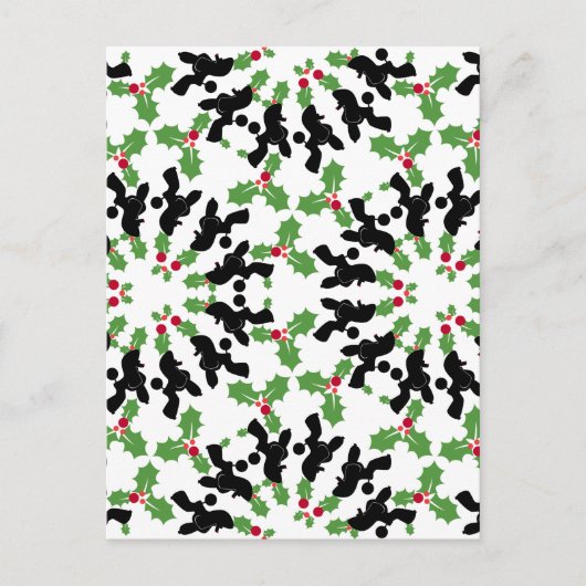 Poodle-kerstpatroon Feestdagenkaart (Voorkant)
