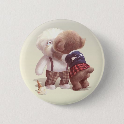 Poodle Kisses Button (Voorkant)